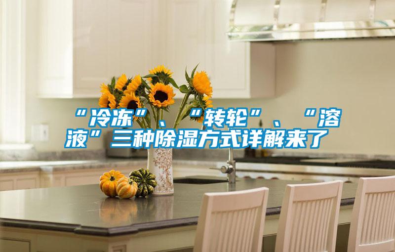 “冷凍”、“轉(zhuǎn)輪”、“溶液”三種除濕方式詳解來了