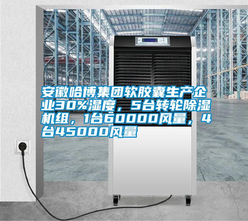安徽哈博集團軟膠囊生產企業(yè)30%濕度，5臺轉輪除濕機組，1臺60000風量，4臺45000風量