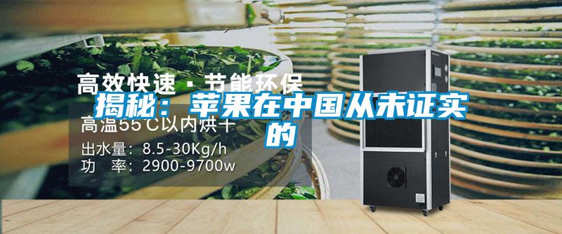 揭秘：蘋果在中國從未證實(shí)的