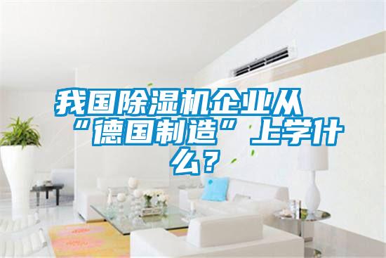 我國除濕機(jī)企業(yè)從“德國制造”上學(xué)什么？