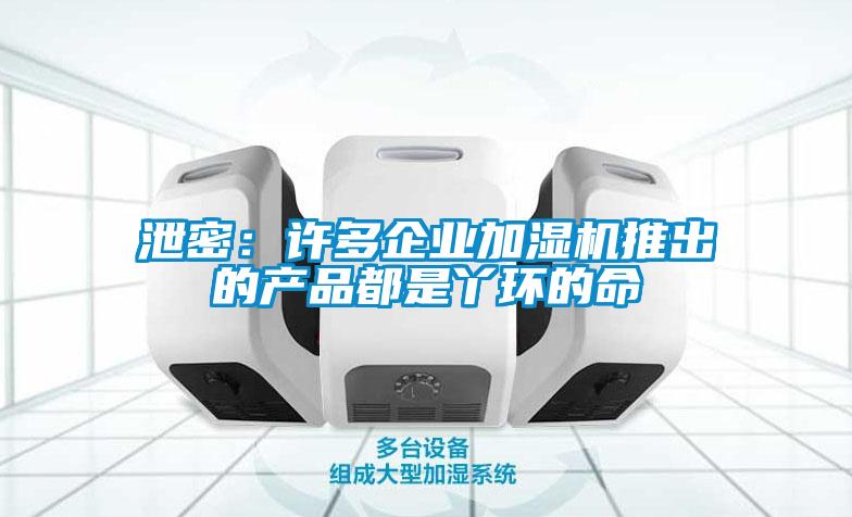 泄密：許多企業(yè)加濕機(jī)推出的產(chǎn)品都是丫環(huán)的命