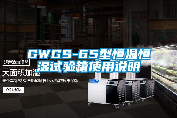 GWGS-65型恒溫恒濕試驗(yàn)箱使用說明