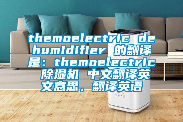 themoelectric dehumidifier 的翻譯是：themoelectric 除濕機(jī) 中文翻譯英文意思，翻譯英語(yǔ)