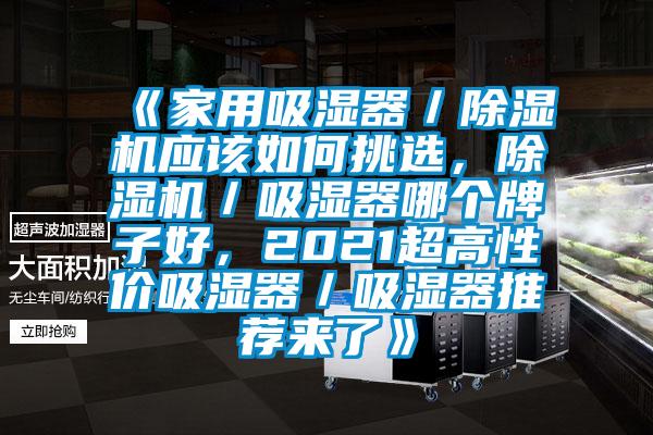 《家用吸濕器／除濕機(jī)應(yīng)該如何挑選，除濕機(jī)／吸濕器哪個(gè)牌子好，2021超高性價(jià)吸濕器／吸濕器推薦來(lái)了》