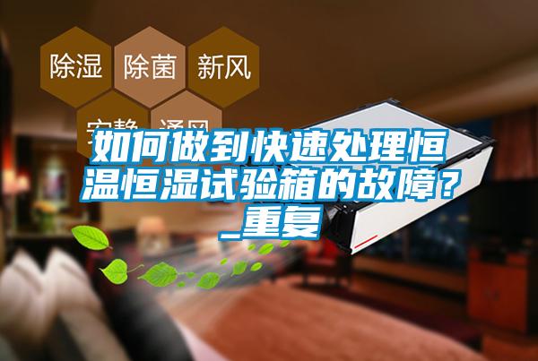 如何做到快速處理恒溫恒濕試驗箱的故障？_重復(fù)