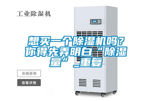 想買一個除濕機嗎？你得先弄明白“除濕量”_重復(fù)