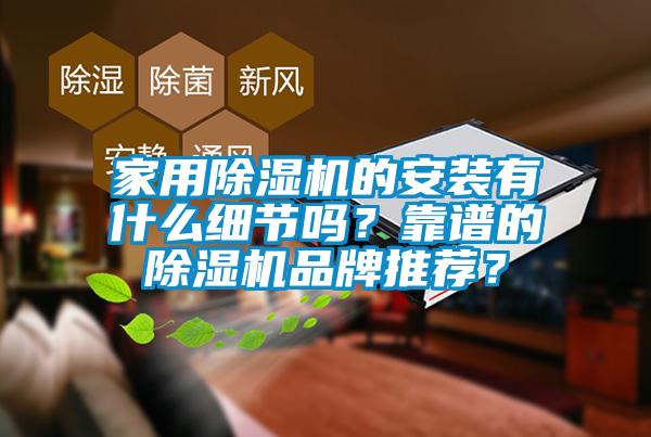 家用除濕機(jī)的安裝有什么細(xì)節(jié)嗎？靠譜的除濕機(jī)品牌推薦？
