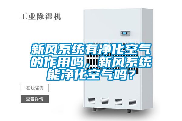 新風系統(tǒng)有凈化空氣的作用嗎，新風系統(tǒng)能凈化空氣嗎？