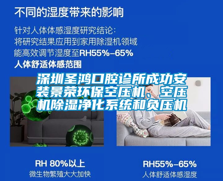 深圳圣鴻口腔診所成功安裝景榮環(huán)保空壓機(jī)、空壓機(jī)除濕凈化系統(tǒng)和負(fù)壓機(jī)