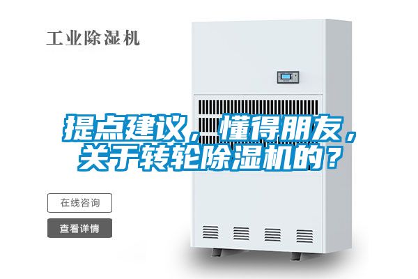 提點(diǎn)建議，懂得朋友，關(guān)于轉(zhuǎn)輪除濕機(jī)的？