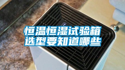 恒溫恒濕試驗(yàn)箱選型要知道哪些