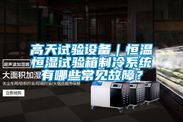 高天試驗(yàn)設(shè)備｜恒溫恒濕試驗(yàn)箱制冷系統(tǒng)有哪些常見故障？