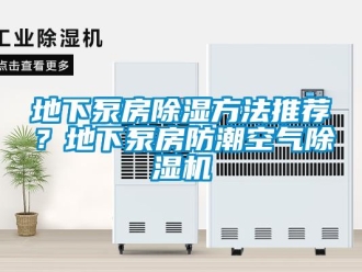 行業(yè)新聞地下泵房除濕方法推薦？地下泵房防潮空氣除濕機(jī)