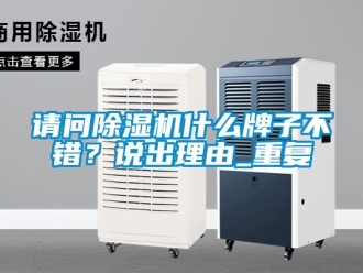 行業(yè)新聞?wù)垎柍凉駲C(jī)什么牌子不錯(cuò)？說出理由_重復(fù)