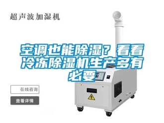 行業(yè)新聞空調(diào)也能除濕？看看冷凍除濕機(jī)生產(chǎn)多有必要