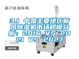 常見(jiàn)問(wèn)題3.1 中國(guó)主要地區(qū)新風(fēng)除濕機(jī)市場(chǎng)規(guī)模分析：2016 VS 2021 VS 2027