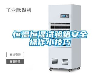 知識(shí)百科恒溫恒濕試驗(yàn)箱安全操作小技巧