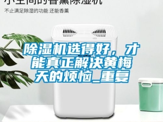 行業(yè)新聞除濕機(jī)選得好，才能真正解決黃梅天的煩惱_重復(fù)
