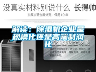 行業(yè)新聞解讀：除濕機企業(yè)是規(guī)模化還是高端利潤化